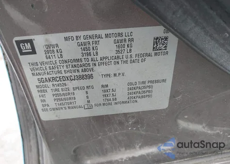 2012 Buick Enclave Leather z USA, uszkodzony, nr VIN 5GAKRCEDXCJ388396